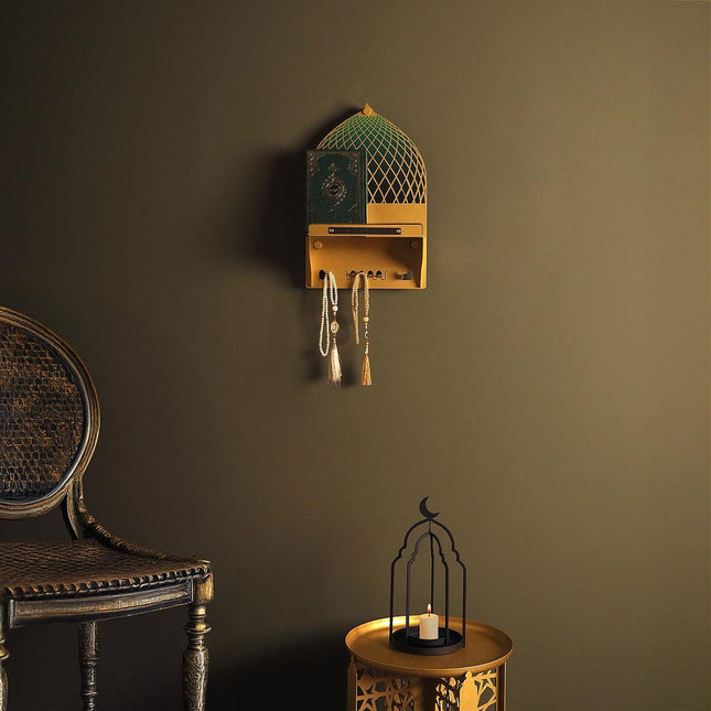 Personalized Metal Dome Wall Shelf and Key Hanger ( Quraan Holder)