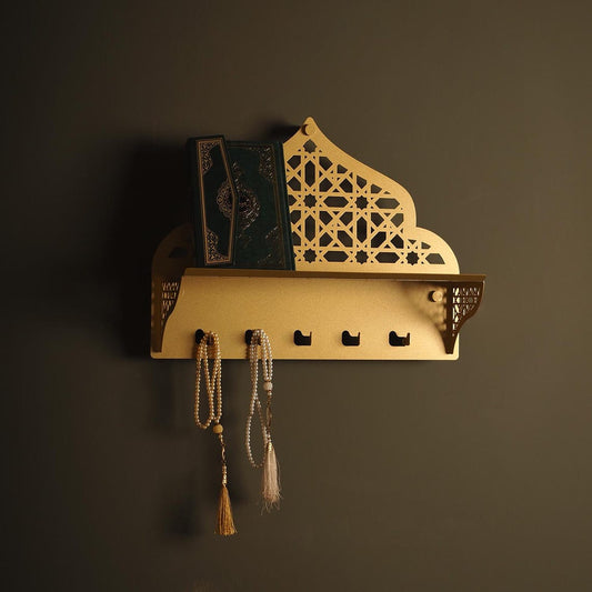 Arabic Pattern Metal Wall Shelf and Key Hanger