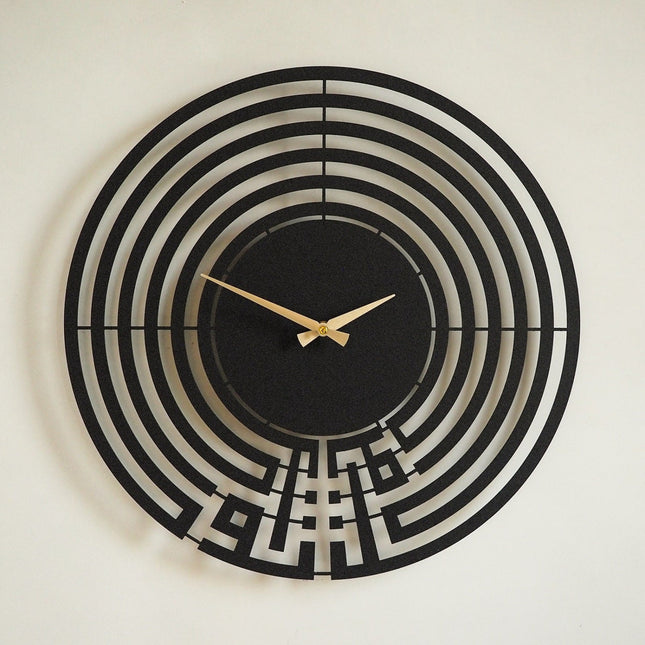 Sabr and Salat  Kufic Metal Wall Clock