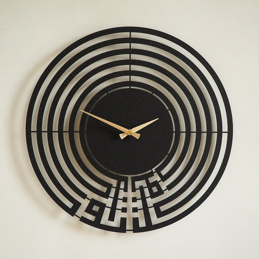 Sabr and Salat  Kufic Metal Wall Clock